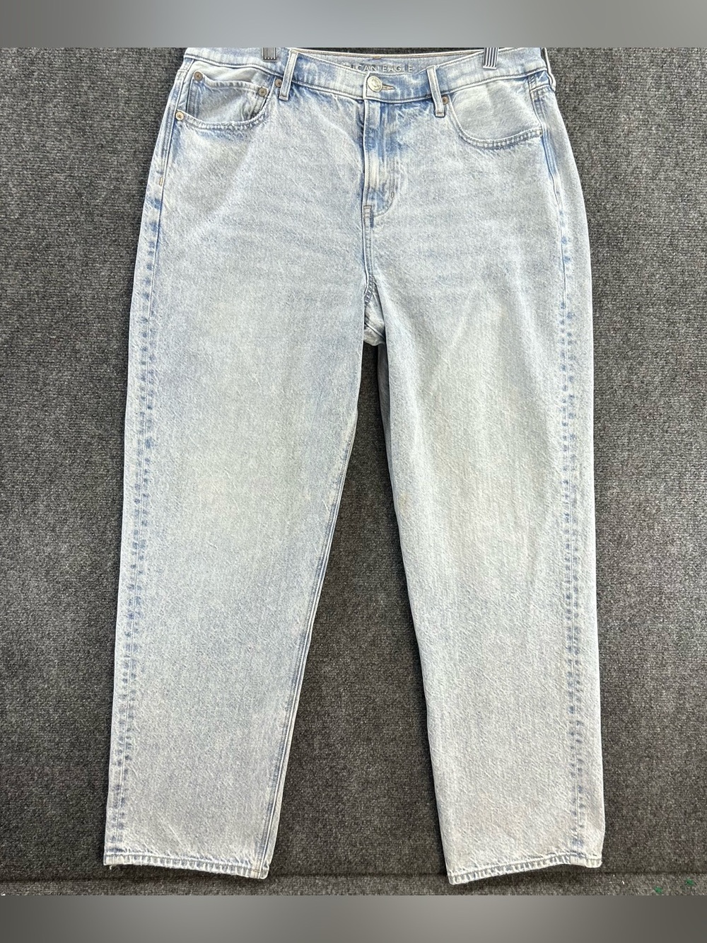 American Eagle Womens 90s Straight Jeans Sz 16 Regular Tapered Cotton Light Wash